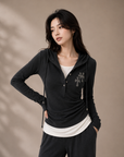 Rhinestone Cross Hoodie Lounge Set