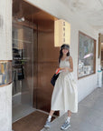Fitted Waist Spaghetti-Strap A-Line Dress