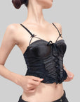 French Court-Style Satin Corset Bra