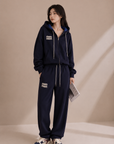 Rhinestone Logo Hooded Lounge Set