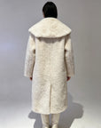 Wool-Blend Eco Faux Fur Mid-Length Coat