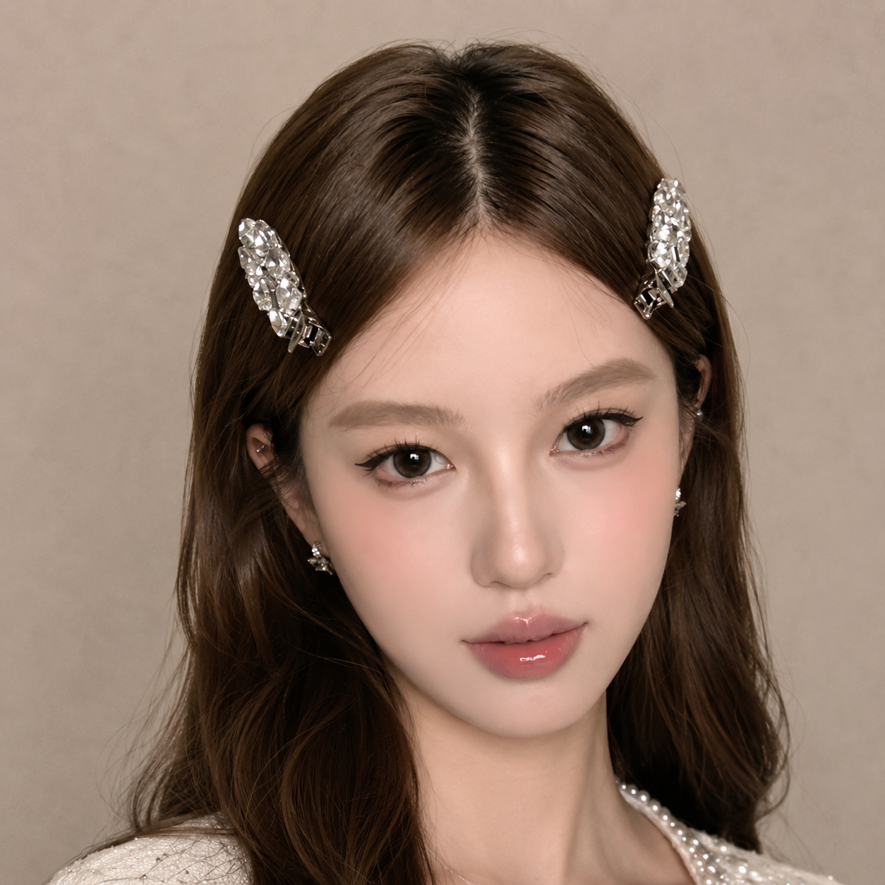 Korean-Inspired Crystal Bang Hair Clips