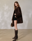 Old-Money Inspired Faux Mink Mid-Length Coat