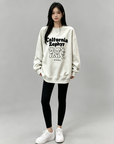 Korean-Style 380g Fleece-Lined Embroidered Sweatshirt