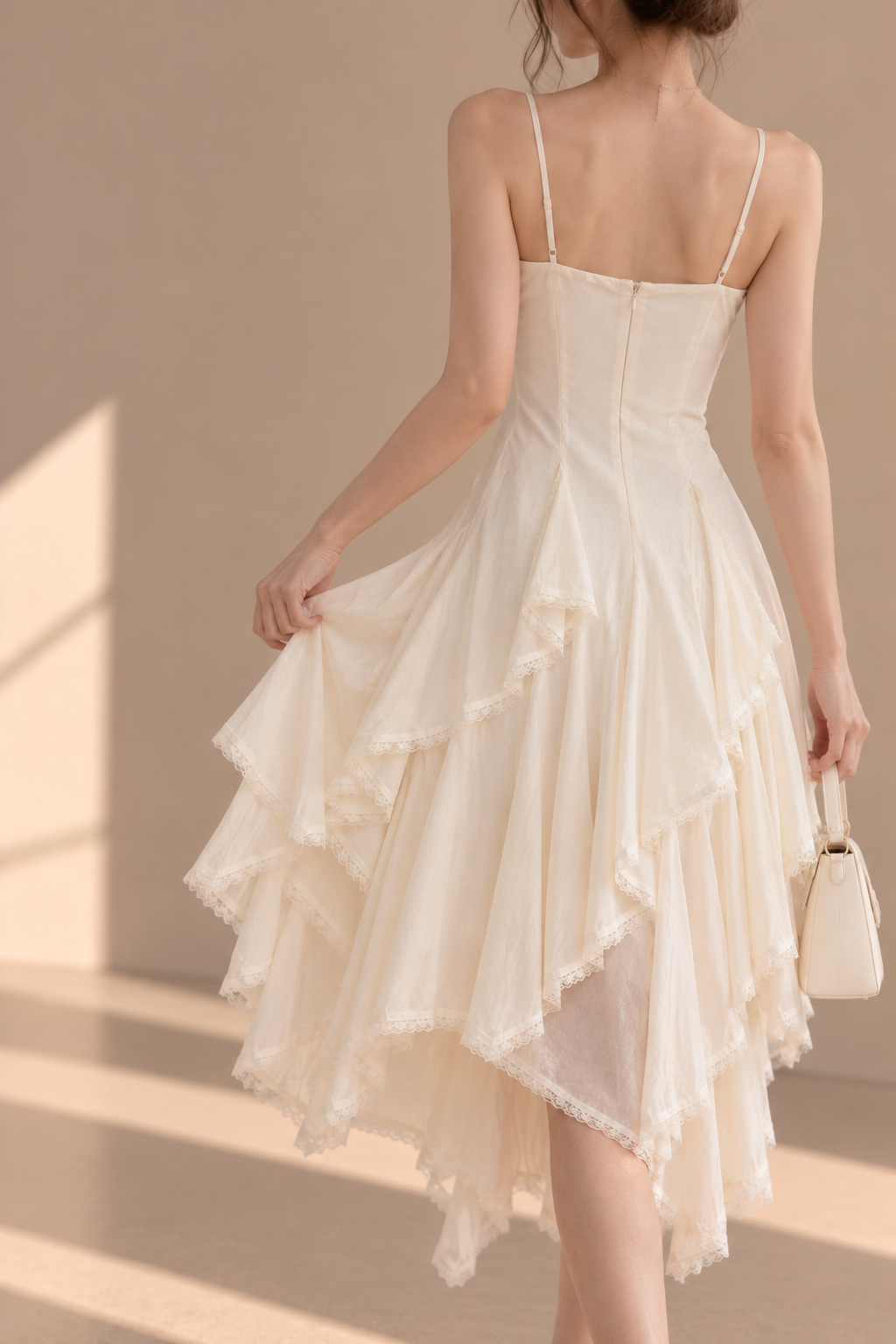 Lace-Trim V-Neck Cami Dress