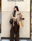 Korean Style Khaki Trench Coat