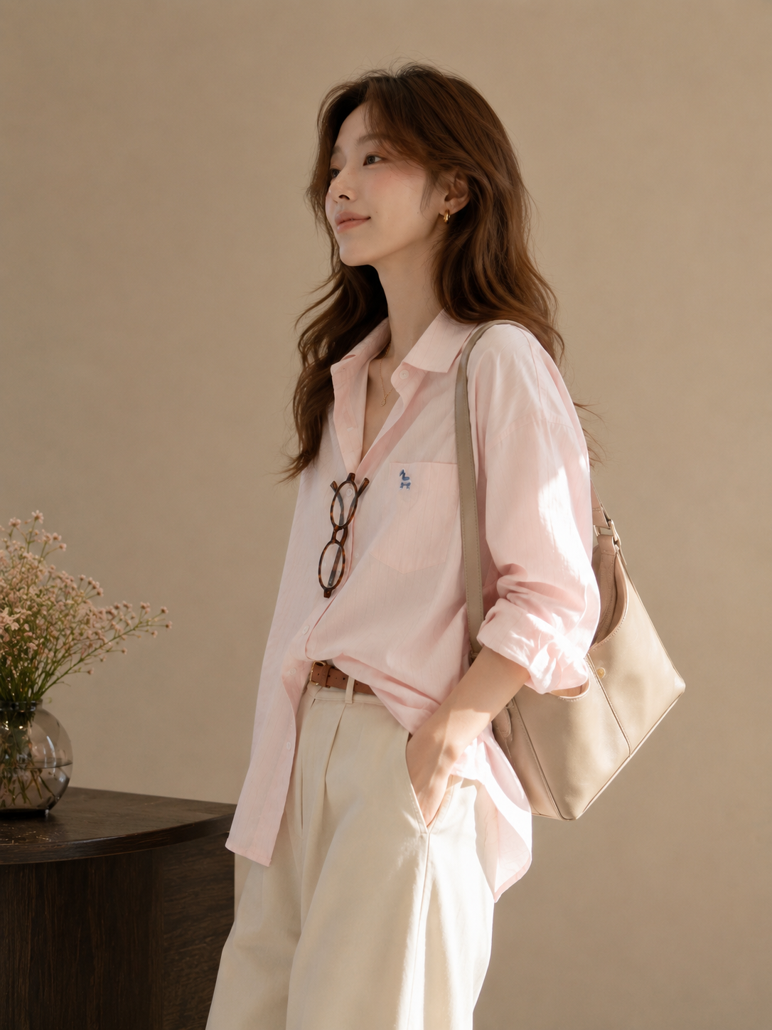 Korean-Style Pink Shirt