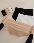 French Luxe Satin Silk Mid-Waist Briefs (3-Pack)