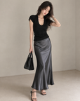 Minimalist Deep U-Neck Knit Top
