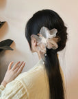 New Chinese Style Pearl Tassel Fabric Sweet Hairpin