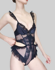 Sensual Lace Backless Bodysuit