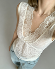 Korean Style Layered Lace V-Neck Camisole