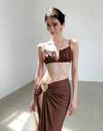 Bikini & Slit Maxi Skirt 3-Piece Set