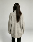 Korean-style wool knit cardigan with a relaxed, stylish design