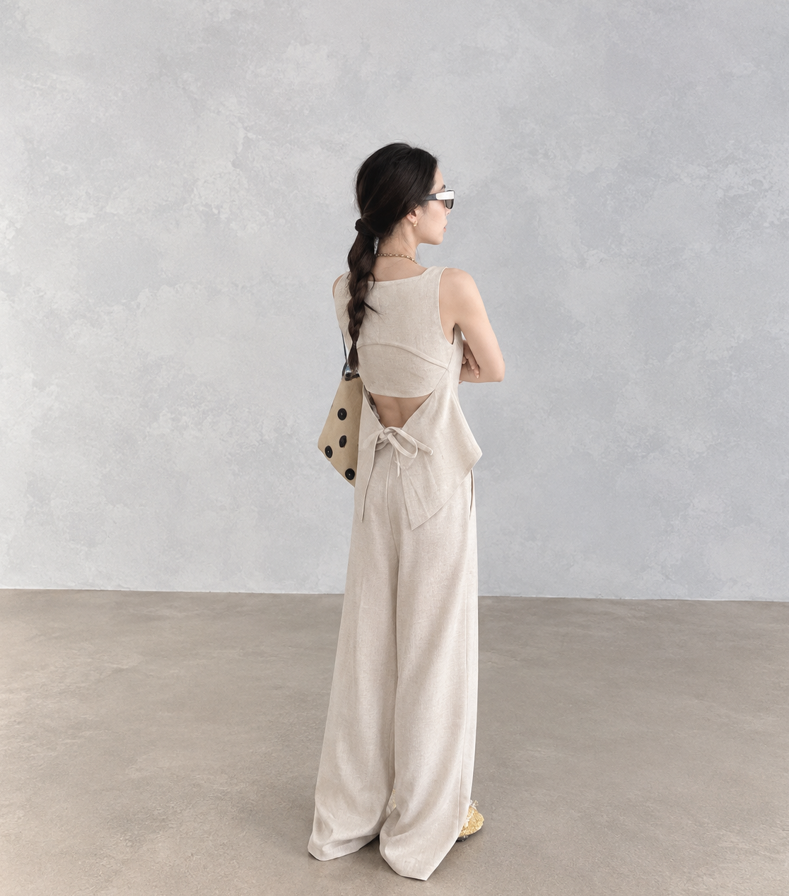 Vintage-Inspired Tie-Back Vest &amp;amp; Pants Set