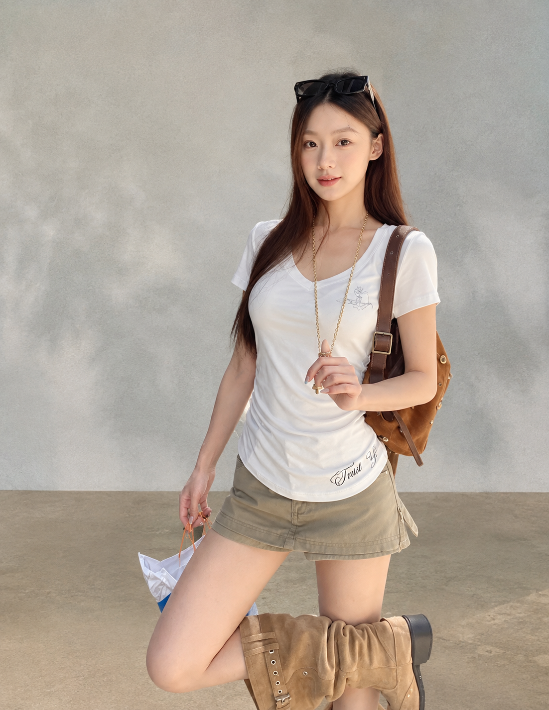 Minimalist V-Neck Fitted Top