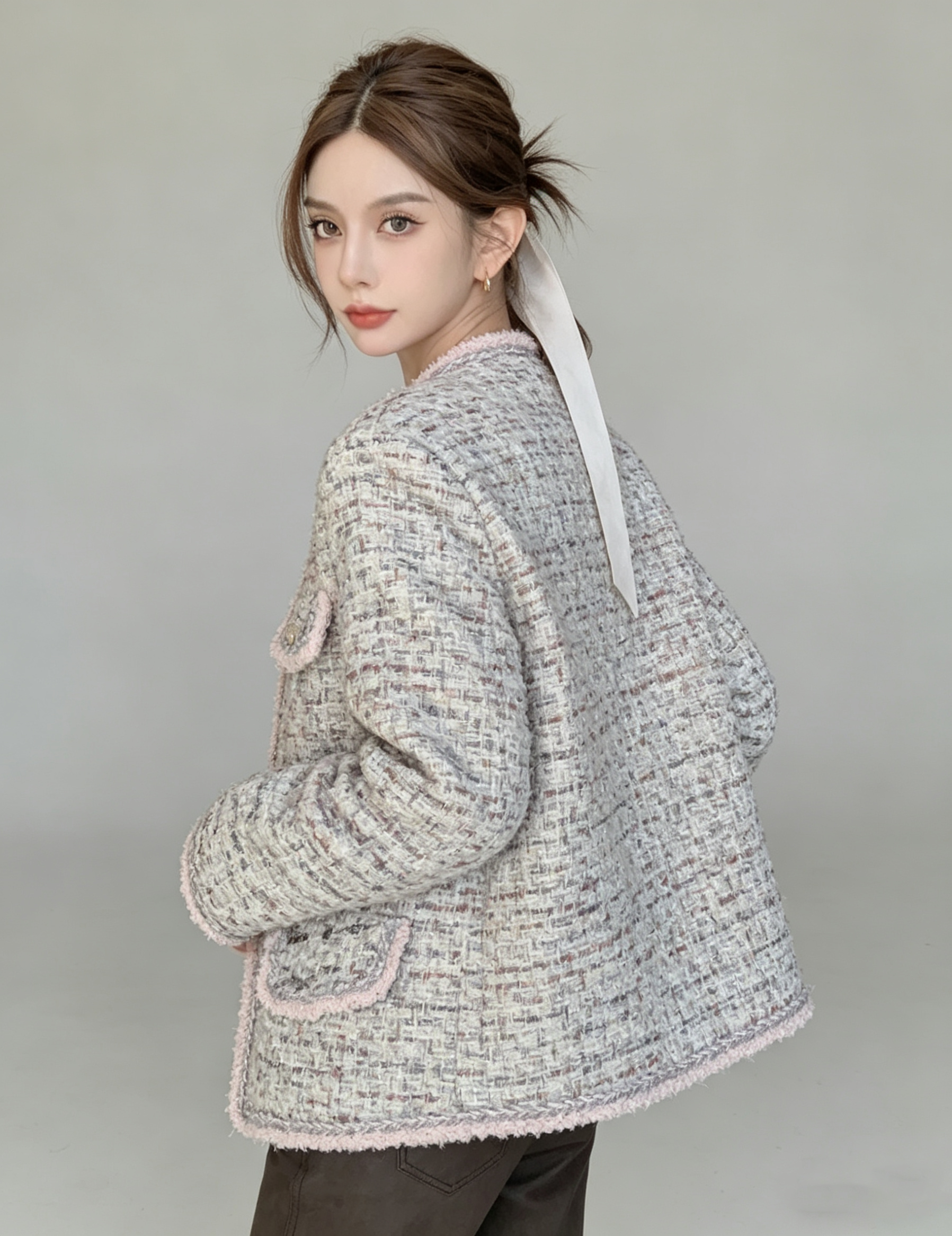 Deluxe Tweed Jacket in Blush Tones