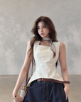 French-Style Slim-Fit Vest Top