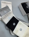 LULU reflective logo cotton socks (5 pairs)