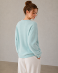 Fluffy Knit Cardigan in Soft Lake Blue