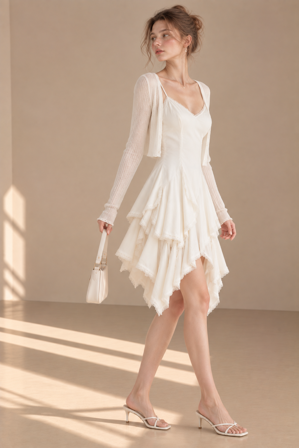 Lace-Trim V-Neck Cami Dress