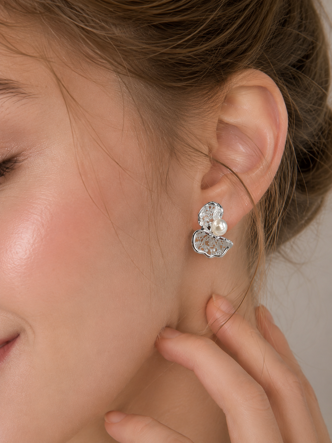 Irregular Hollow-Out Stud Earrings with 925 Silver Posts