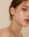 Full pavé stud earrings with a chic, luxe look
