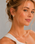 Mother-of-Pearl Clover Stud Earrings