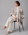 Faux Fur Trimmed Cape Coat