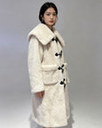 Wool-Blend Eco Faux Fur Mid-Length Coat