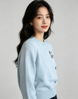 Loewe-Inspired W Embroidered Cropped Knit Sweater