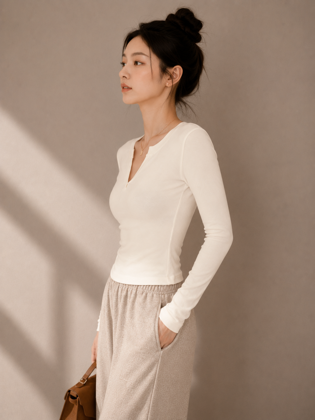 Korean AMTN Upgraded V-Neck Fleece-Lined Base Layer