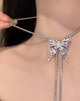 Adjustable Pull Butterfly Necklace Waist Chain