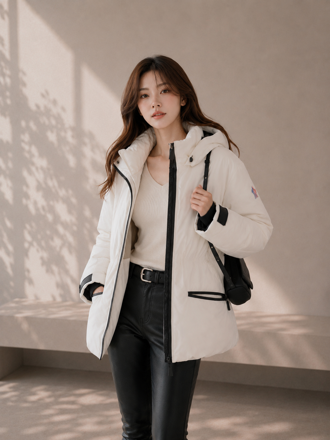 White Duck Down Hooded Jacket