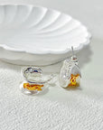 Irregular Letter 925 Silver Stud Earrings