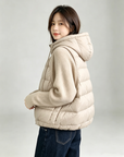 Heavyweight Recommendation 90% White Duck Down Knit Hooded Puffer Jacket