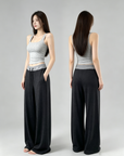 Ultra Draped Loose Straight-Leg “Shaking” Pants