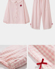 Plus-size cotton Peter collar pajama / lounewear set
