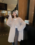 Eco-Friendly Faux Fur Coat (with Brooch) Inspired by Toca