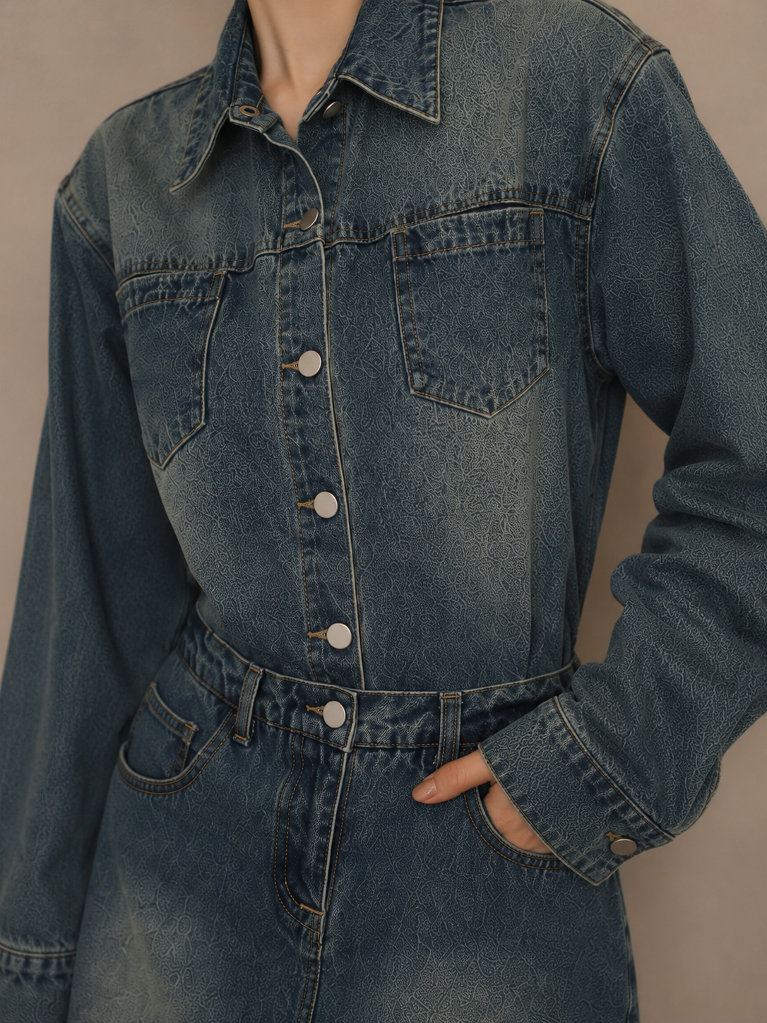 Vintage Washed Denim Dress