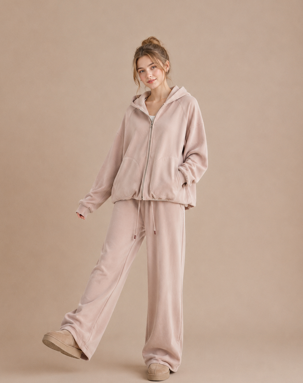 Korean-Style Double-Sided Fleece Lounge Set