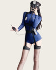 Elegant Officer-style Fitted Police Costume (with Stockings)