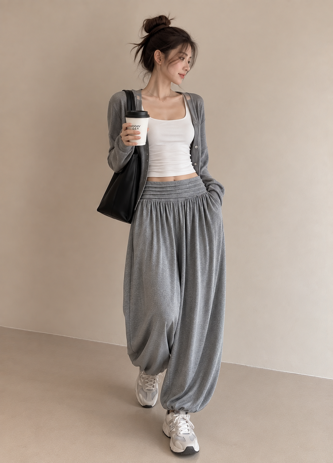 Relaxed Cropped Harem Pants