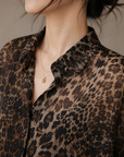 Vintage Luxe Leopard Chiffon Shirt