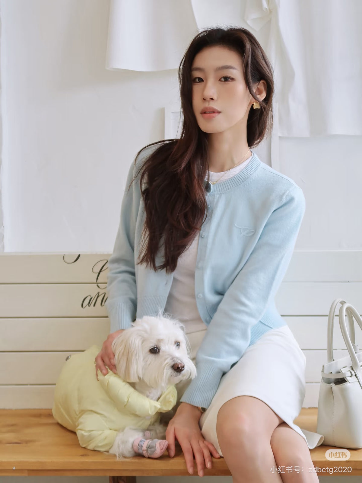 Lake Blue 100% Wool Cardigan