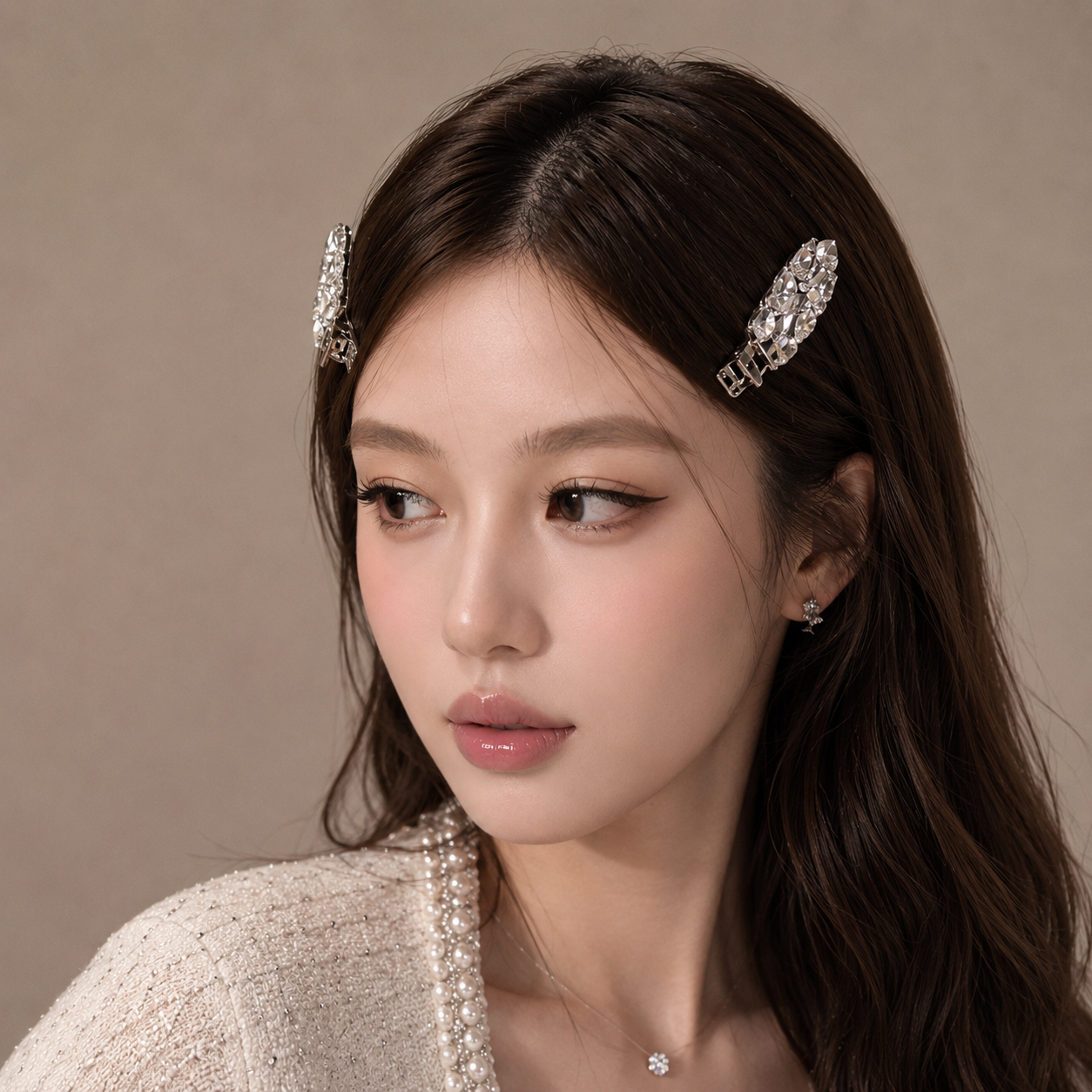 Korean-Inspired Crystal Bang Hair Clips