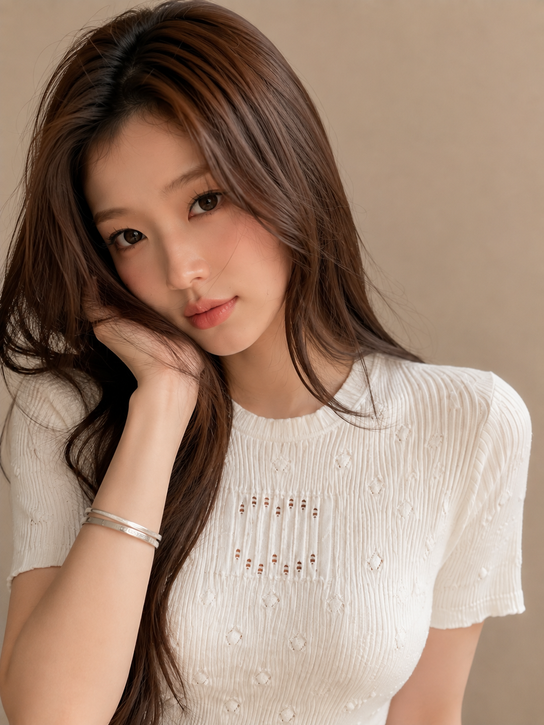 Textured Knit Short Sleeve Top