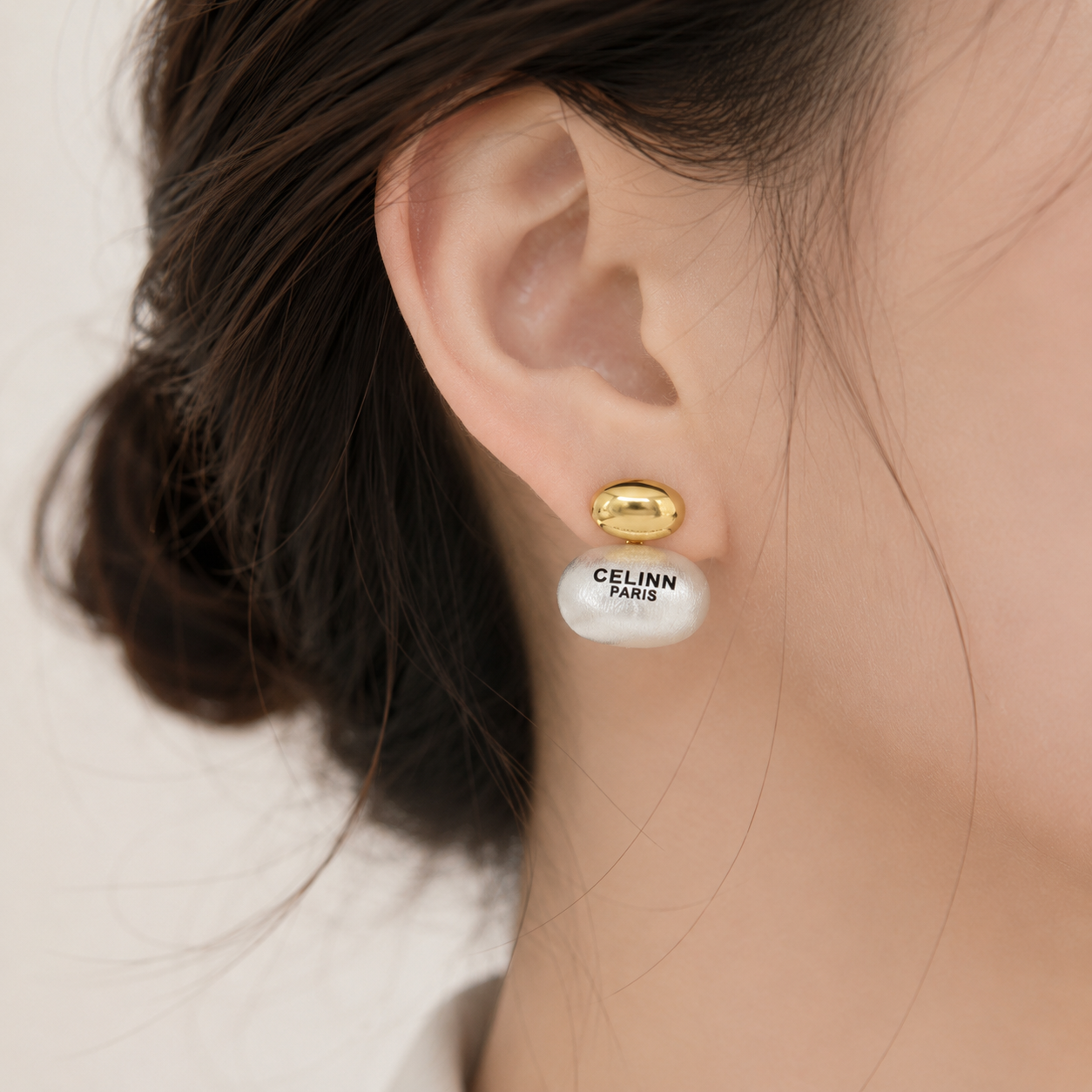 Brushed Silver Stud Earrings