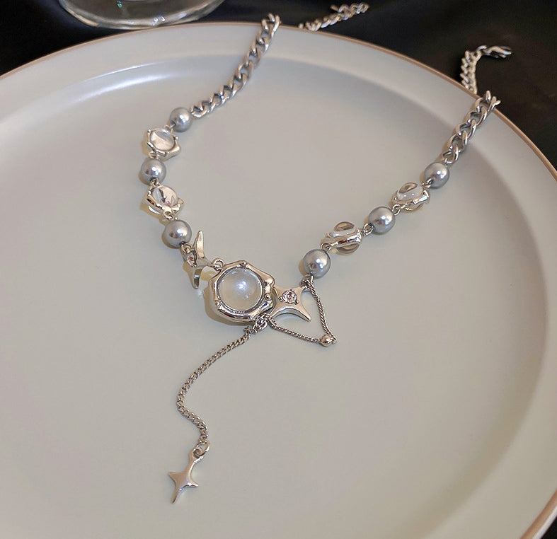 Mango Star Spliced Crystal Sweet Cool Clavicle Chain