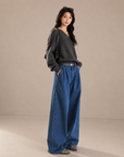 Vintage Double-Pleat Wide-Leg Jeans